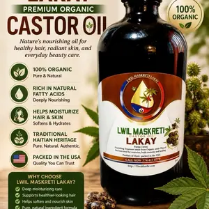 Luil Maskriti Pure Castor Oil, 16oz Moisturizer Firming Solution for Body and Hair