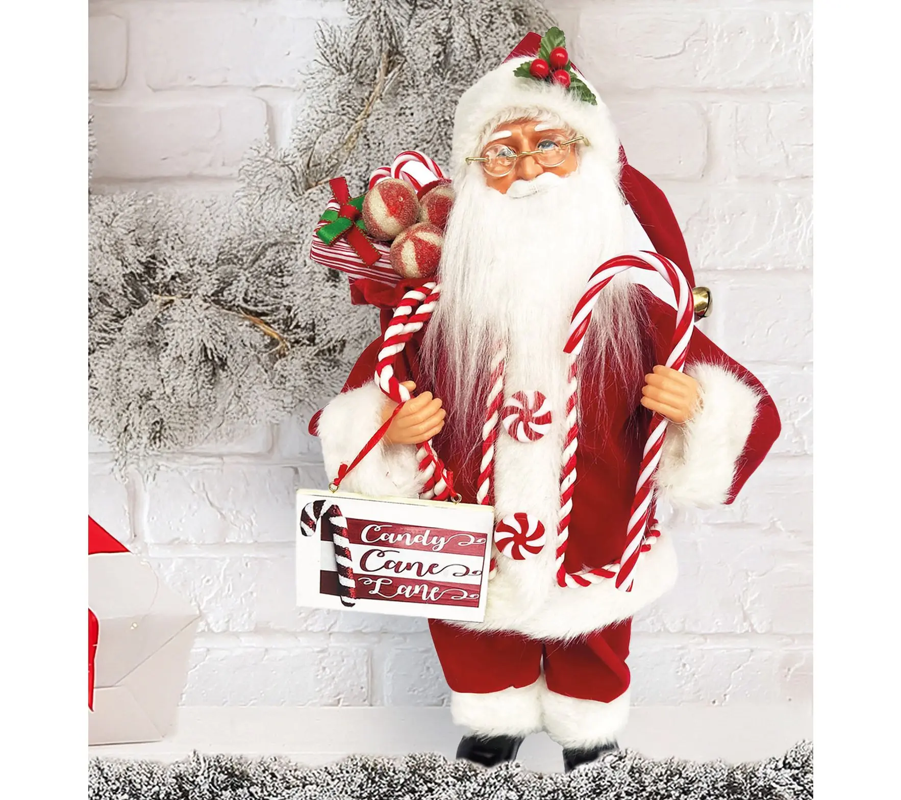 Santa's Workshop 15" Santa Loves Candy Canes