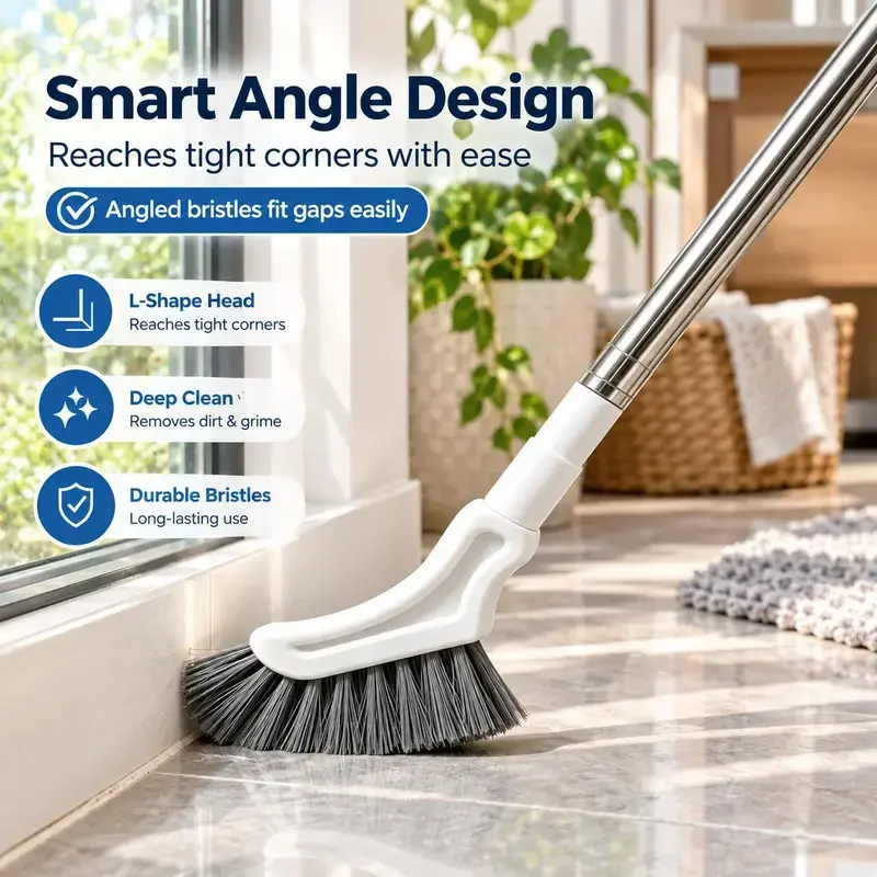 Telescopic Long Handle Crevice Cleaning Tool, Narrow Gap Cleaner for Bathrooms, Floors, Hard-to-Reach Home Improvement Spaces