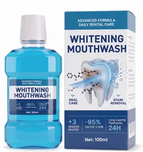 Advanced Whitening Mouthwash for Coffee Stains & 24h Fresh Breath – Removes Surface Stains, Strengthens Enamel – Alcohol-Free Daily Oral Care for a Brighter Smile – Duo Value Pack – 2 x 100ml