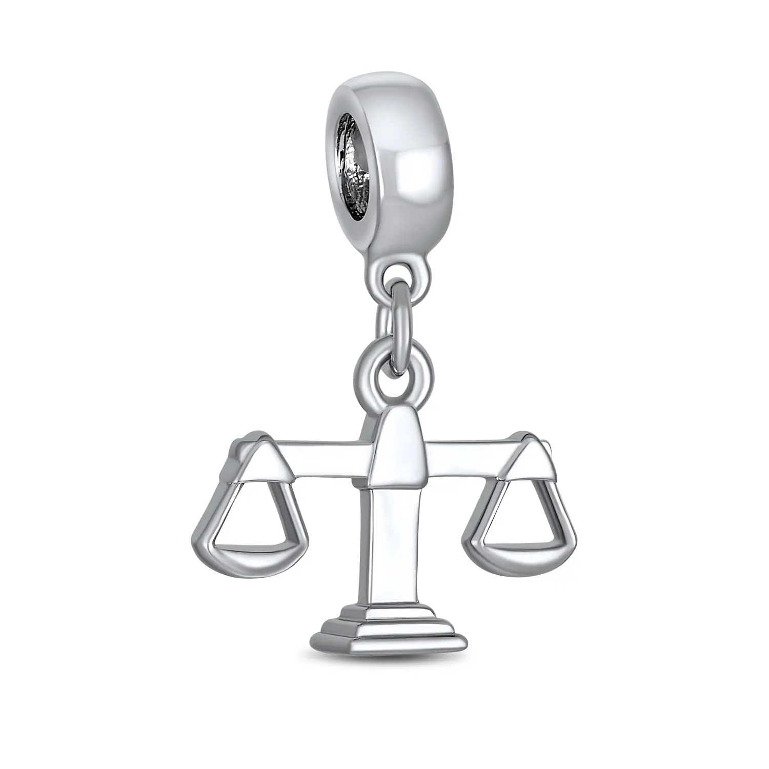 Judge Libra Zodiac Sign Dangle Charm Bead for Bracelet .925 Sterling Silver