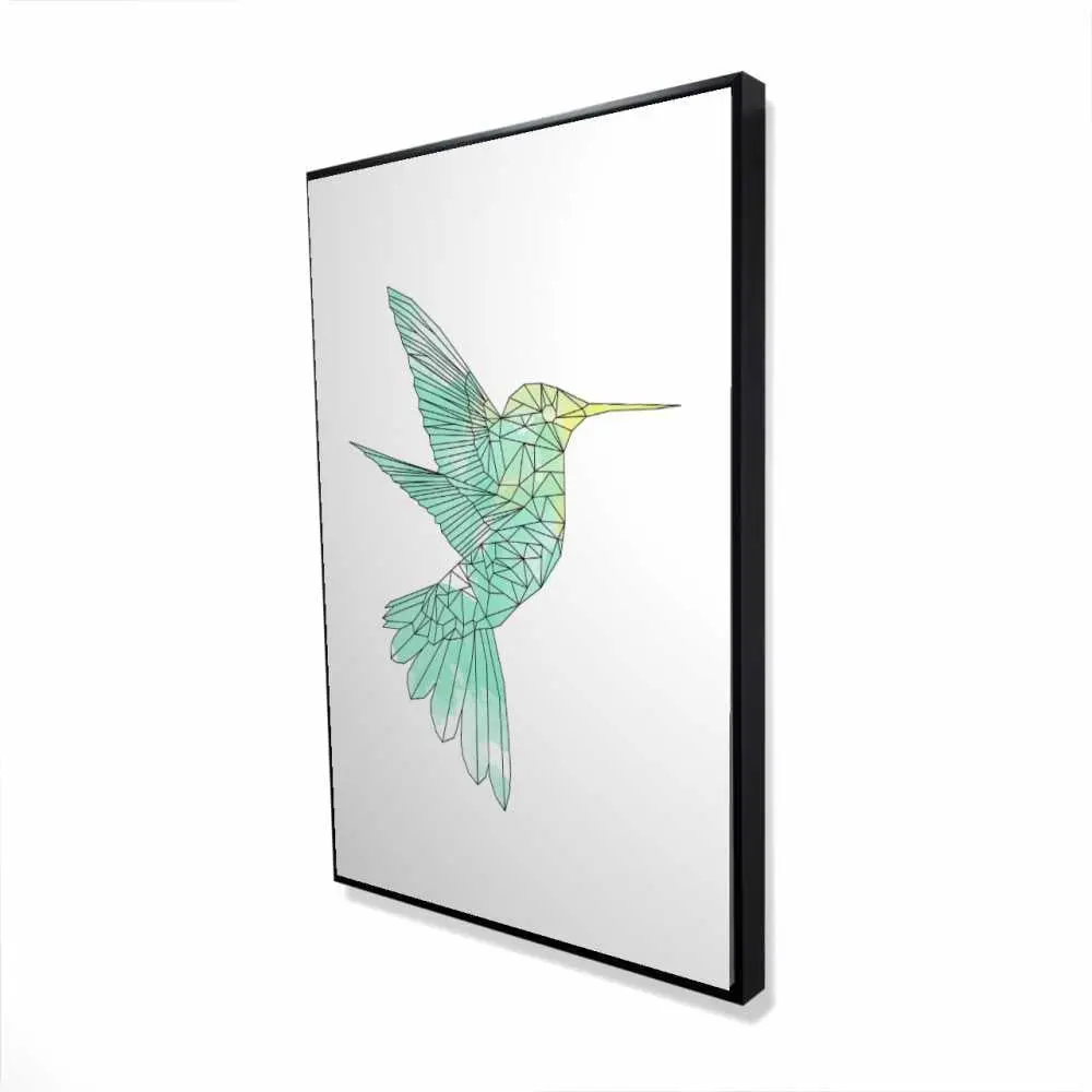 212 MAIN Framed Canvas Wall Artwork - 24x36 in. Artistic Geometric Hummingbird Animal Print, Modern Abstract Home Decoration for Living Room