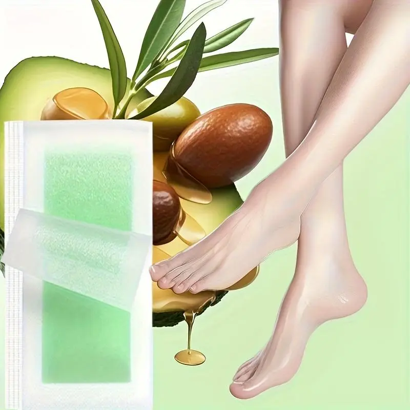 VIILIFE Coconut Oil Depilatory Wax Hair Removal Wax Strips 20 Pack, Pain-Free Soothing Quick Use for Smooth Skin, Suitable for Lips, Face, Body and Sensitive Areas, At Home Waxing, Safe Hair Remover