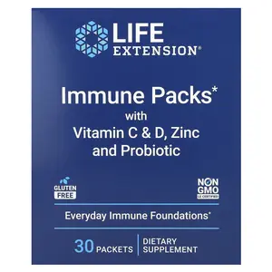 Life Extension Immune Packs with Vitamin C & D, Zinc and Probiotic, 30 Packets