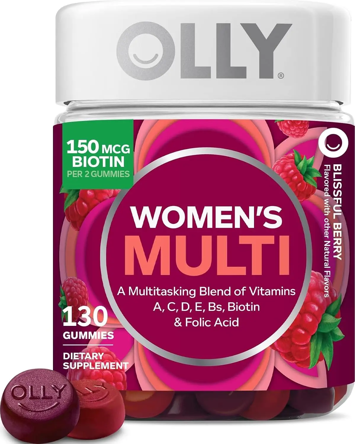 OLLY Women's Multivitamin, Supports Overall Wellness,* Biotin - 130 CountOLLY Women's Multivitamin, Supports Overall Wellness,* Biotin - 130 Count