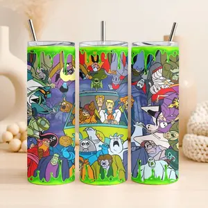 20oz Stainless Steel Tumbler with Scooby-Doo Design, cartoon fan travel mug