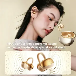Wireless Open-Ear Bluetooth-compatible Headphones, New Ows Clip-On, High-Fidelity Sound, Touch Control, Deep Bass, Comfortable, Ideal for Commute, Music, Gaming, Sports