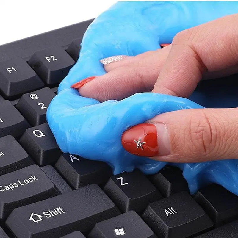 Reusable Universal Gel Slime Cleaning Putty - Easy-to-Use, Battery-Free Dust Remover with Lint-Free Cloth for Home Keyboards, Auto Car Vents (Home & Auto Cleaning Supplies)