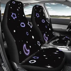 Star & Moon Pattern Car Seat Cover, Car Seats Covers, Durable Polyester Car Seat Protector, Universal Car Interior Accessories for Front & Rear Seats, Car Seat Decorative