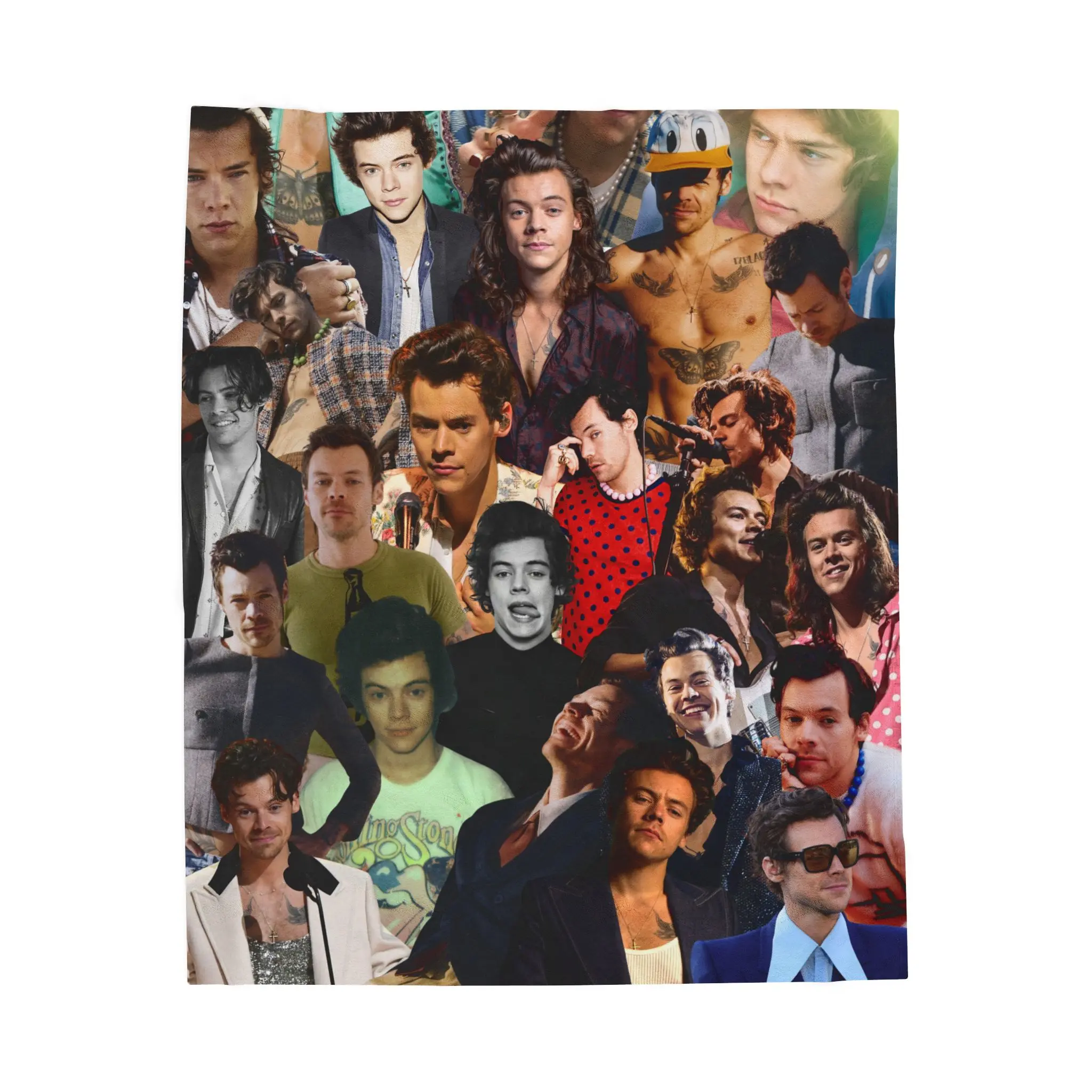 Collage of H Celebrity Photos Velveteen Plush Blanket | Photo Montage Throw