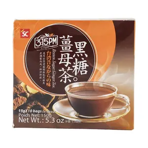 3:15PM Taiwan Brown Sugar Ginger Tea 10 Bags - Warming & Soothing for Menstrual Relief & Cold Prevention - 150g Instant Drink Mix