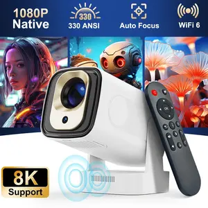 Auto Focus HY310 Intelligent Projector Google Assistant with 8K Support 330ANSI Dual WiFi6 Wireless Bluetooth5.4 1080P Native Auto Keystone Correction Android 14 Built-in Speaker Home Cinema Movie Outdoor