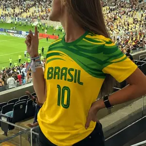 Brazil Soccer Jersey — Unisex Football Shirt, Custom Brazil Soccer Jersey for Men Women Youth Kid Uniform Shirt for Fans Player I1I