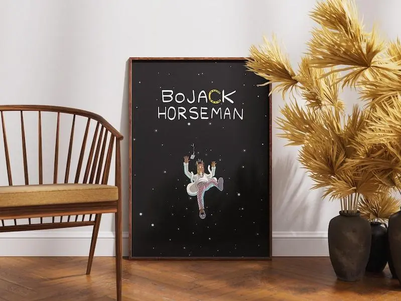 BoJack Horseman Poster, Tv Series Poster, Minimalist Art, Vintage Poster Decor Photo Decorative Glossy