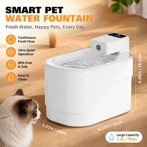 2L Cordless Cat Water Fountain | Rechargeable Motion Sensor Automatic Pet Water Dispenser, Quiet & Easy Clean for Indoor Cats
