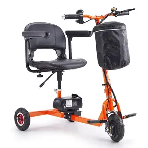 VEVOR Foldable 3 Wheel Mobility Scooter for Seniors, Portable Electric Powered Mobility Scooter with 12 Mile Long Range, All Terrain Travel Wheelchair with 48V Lithium-ion Battery, Max Support 330LBS