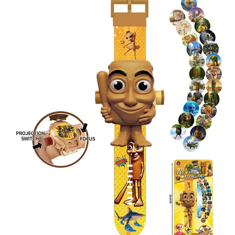 Tung Tung Tung Sahur Kids Digital Projector Watch with 24 Image Slides, Adjustable Character Strap