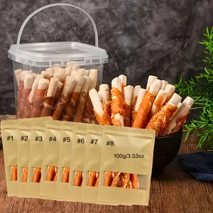 8-Pack(8 x 100g/3.53oz) Chicken Wrapped Rawhide Sticks, Dog Treats For Small, Medium, & Large Dog, Made With Real Chicken, Rawhide - Healthy, Easily Digestible, Dog Chews Long Lasting, And High Protein, Training Treats For Dogs