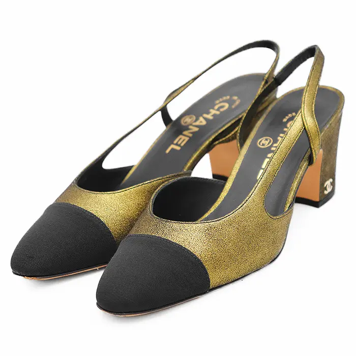Pre-owned CHANEL Others Small Leather Goods Slingback G31318 Leather Pumps