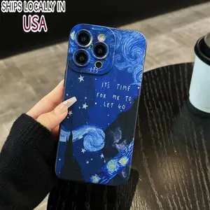 Van Gogh Starry Night Pattern Phone Case, Full Body Shockproof Phone Protective Cover, Phone Accessories Compatible with iPhone 11 12 13 14 15 16 Pro Max