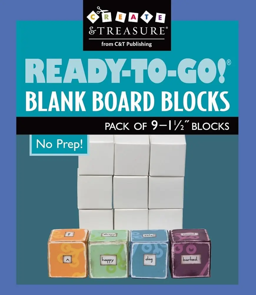 9-Pack Versatile 1.5 Inches Blank Board Blocks, Write-On Craft Supplies for Journaling, Photo Cubes, Puzzle Game Pieces