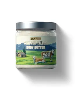 Whipped Tallow Body Butter by Silkviva - Deep Moisturizing, Skin Soothing & Repairing Cream Body Care Organic Moisturizer