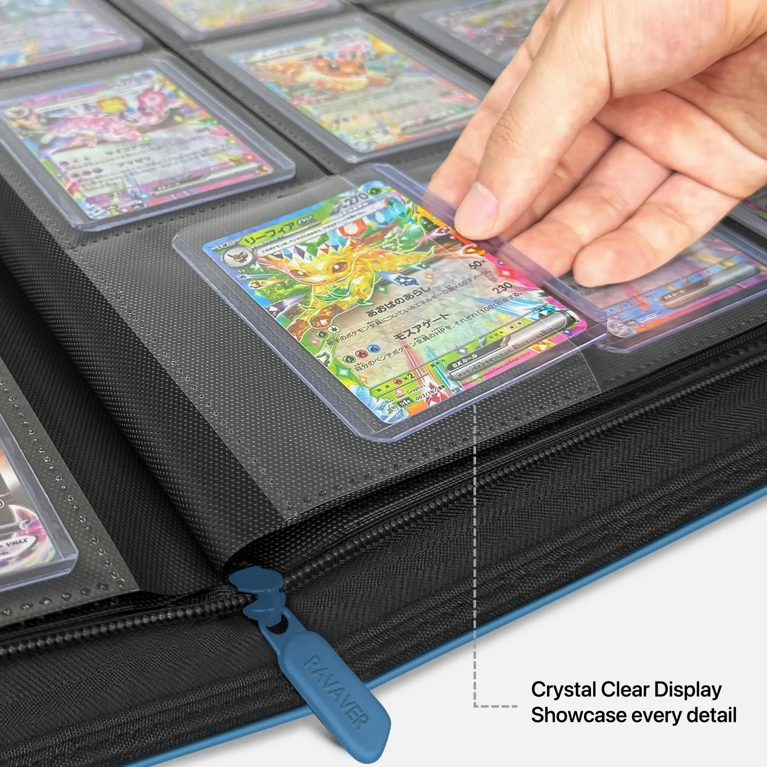 RAVAVER Toploader Binder,Oversize 9-Pocket Album, Holds 252 Toploaders with Customizable Label Slot and Side- RAVAVER Toploader Binder,Oversize 9-Pocket Album, Holds 252 Toploaders with Customizable Label Slot and Side-