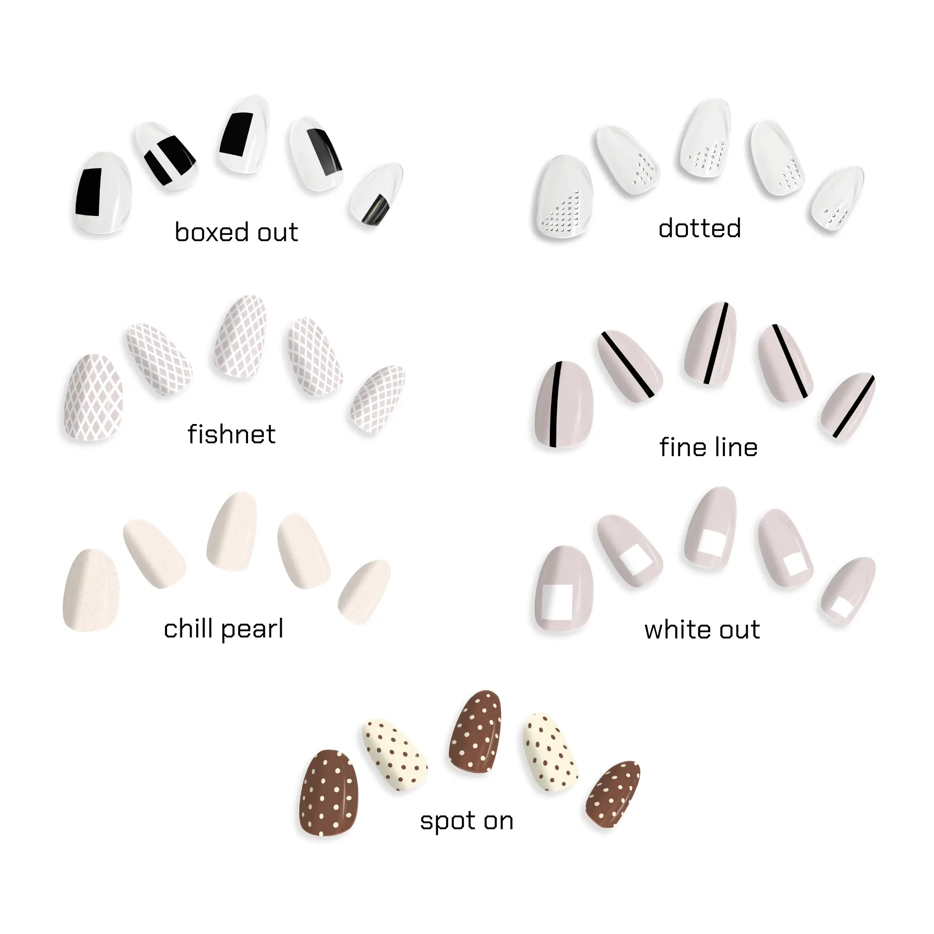Kijibae Less Is More Collection Semi Cured Gel Nail Strips Long Lasting Nail Sticker