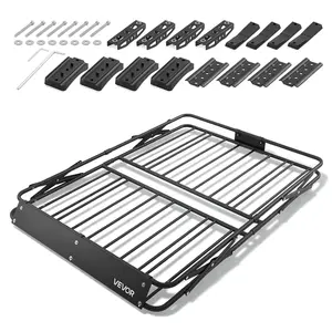 【fathersdaygift】VEVOR Roof Rack Cargo Basket46 x 36 x 4 inHeavy Duty Roof Top Carrier Basket with Folding Design200 lbs CapacityAll-Weather Easy-Install Car Top Luggage HolderUniversal Fit for SUV Truck Car