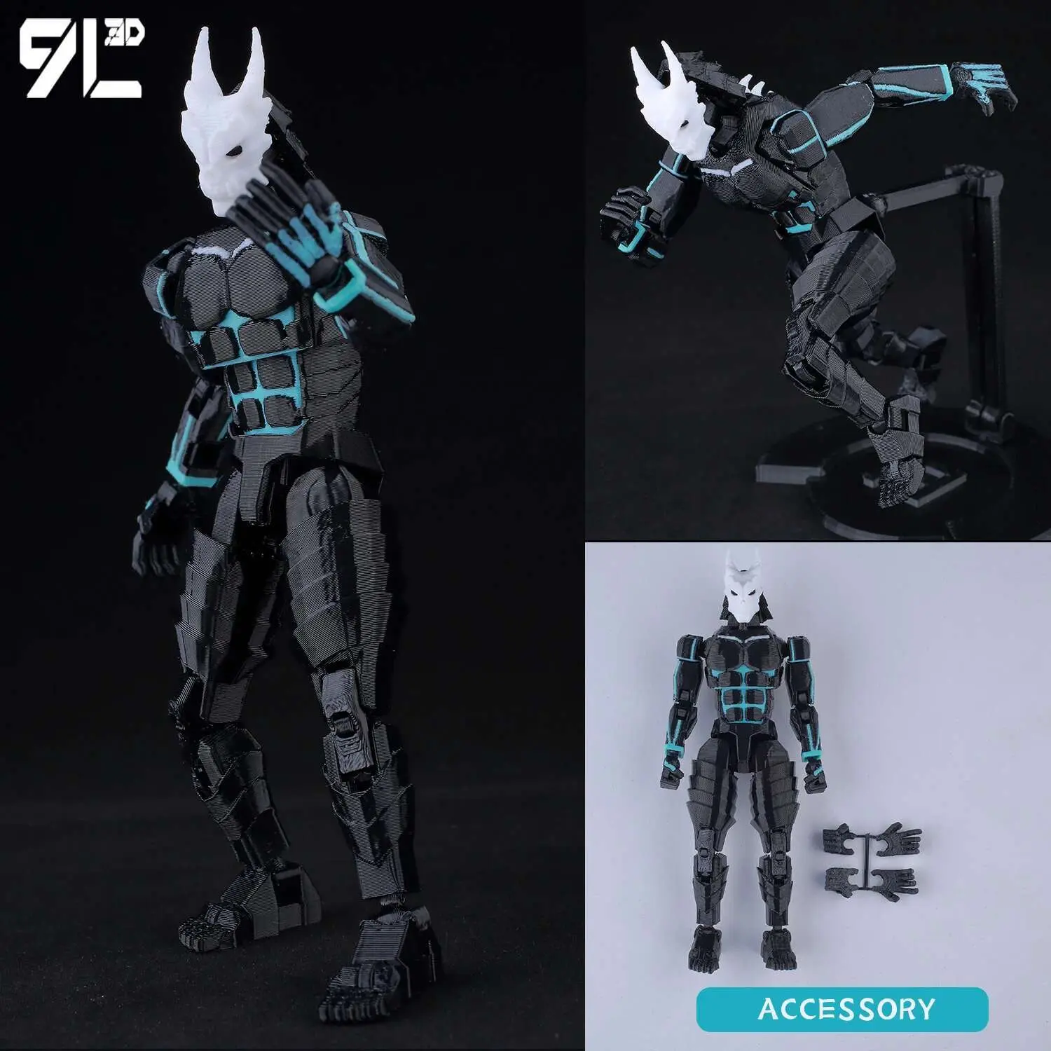 9L3D Multi-Jointed Articulated Dummy13 Lucky13  Printed Dandadan Takakura Ken & Chōtatsu Ko EvilKarān Anime Figure Display Model