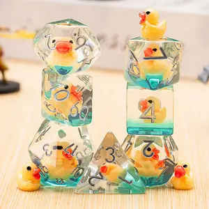 Duck D&D Resin Dice Set, Polyhedral DND Dice Animal Inclusion Dice D and D for Dungeons and Dragons MTG RPG Board Games for 15 Years and Up