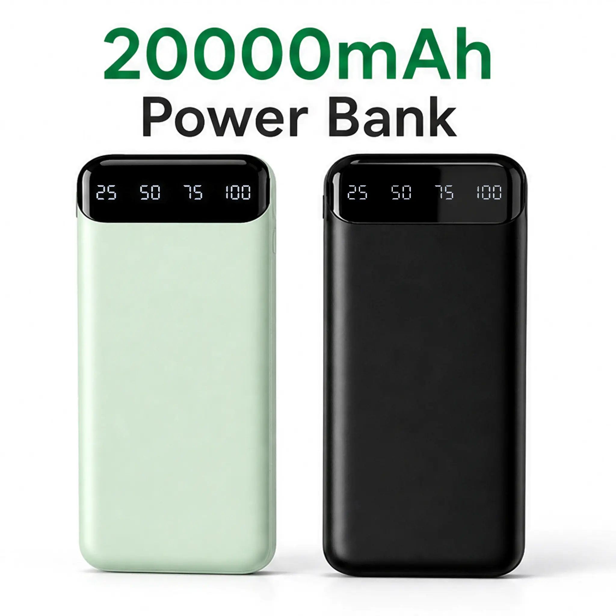 20000mAh Ultra Slim Portable Power Bank - LED Digital Percentage Display, Dual USB Fast Charging External Battery Pack for iPhone, Android Smartphones, Electronic Gadgets, Equipment & Shell
