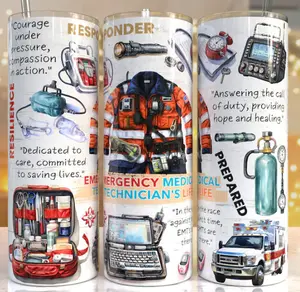 EMT 20oz stainless steel tumbler includes lid and 2 straws