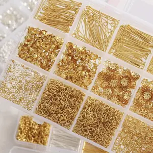 Hand Tools Kits Gold/Silver Supplies Hypoallergenic Earring Making Kit with Jump Rings Eye Pins Head Pins Lobster Clasps Bead Caps Crimp Beads & Extension Chains for DIY Jewelry Making