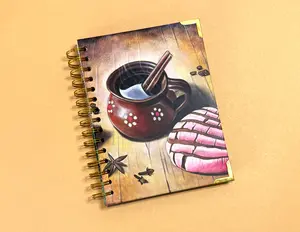 Cafecito Mañanero Notebook, Hardcover Spiral Notebook, mexican gifts, notebooks, cafecito, pan dulce, mexican pottery, mexican art