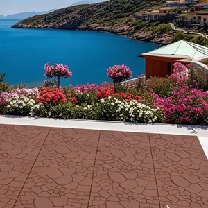 Stone texture Plastic Interlocking Deck Tiles,44PCS,12"x12"Square Waterproof Outdoor All Weather Use, Outdoor and Indoor Patio Decking Tiles