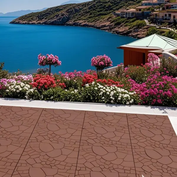 44PCS 12x12in Stone-Texture Polypropylene Interlocking Deck Tiles, Eco-Friendly Waterproof Outdoor Flooring, Anti-Slip Durable Easy-to-Clean DIY Patio Flooring with Anti-Expansion, Secure Install for Patios, All-Weather Use