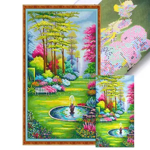 Secret Garden Printed Cross Stitch Kit 50x90cm DIY 11CT Thread Art Needlework (A)