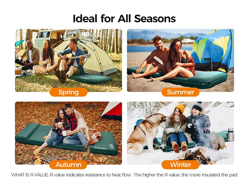 OGERY Self Inflating Sleeping Pad with Electric & Foot Pump, 3.15" Ultra-Thick Memory Foam Camping Pad, 4 Season Camping Mattress Pad with Built-in Pillow, Camping Essentials Gear for Tent Travel Car OGERY Self Inflating Sleeping Pad with Electric & Foot Pump, 3.15" Ultra-Thick Memory Foam Camping Pad, 4 Season Camping Mattress Pad with Built-in Pillow, Camping Essentials Gear for Tent Travel Car