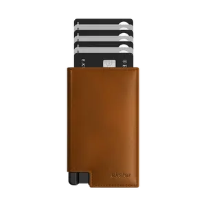 Ekster Wallet Pro - Handcrafted Italian Vachetta Leather - Quick-Access Button - Holds 1-14 Cards & Bills - RFID-Blocking Secure Closure