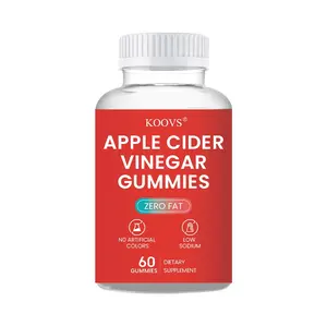KOOVS Apple Cider Vinegar Gummies 2.0 – 60 Edible Dietary Supplement  with Zero Fat and Low Sodium