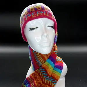 Peruvian Handmade Baby Alpaca Knit Hat & Scarf Set