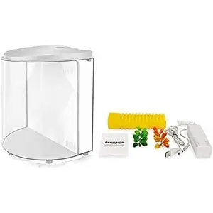 1.2 Gallon Small Fish Tank with Filter and Light Betta Fish Tank Goldfish Aquarium Starter Kit for Home Office Room Decorative Desktop