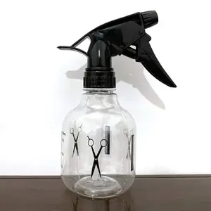 Boho Spray Bottle - Clear with Black Scissors Design - Perfect for Hair Tools & DIY Projects