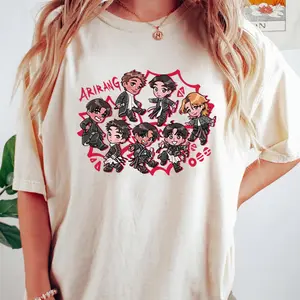 Comfort Color Cute Korean Pop Arirang Graphic T-Shirt, Vintage Idol Group Style shirt, 2026 Tour Inspired Unisex Kpop Fan Gift