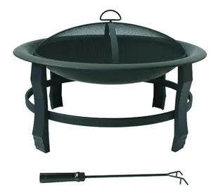 30" Steel Fire Pit Outdoor Gatherings Warm and Cozy