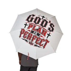 Foldable Umbrella — "God's Plan" Gothic Cross Auto-Open Compact Umbrella