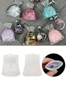 1 Pcs Lucky Bag Shape Silicone Mold for DIY Crafts, Wallet Shaped Resin Mould for Cute Charms, Goldfish Water Bag Epoxy Mold for Jewelry, DIY Beading Accessories