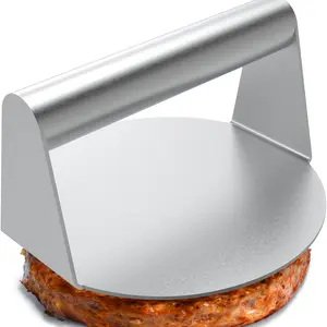 Stainless Steel Burger Press, Non-Stick Smasher Hamburger