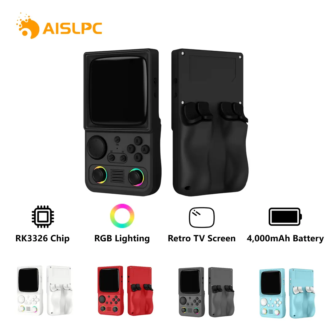 R36T MAX Retro Handheld Game Console, 4.0'' 720x720 IPS Screen, 64GB Supports 18000+ Classic Games, EmuELEC System Supports WiFi Networked Fighting&OTG,4000mAh with Portable Case